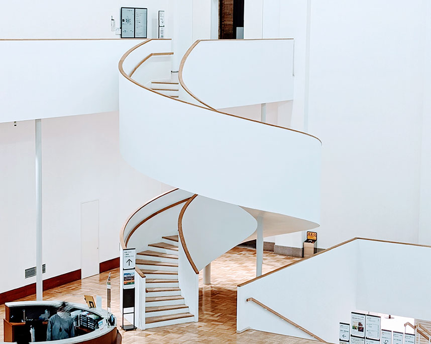 white stair