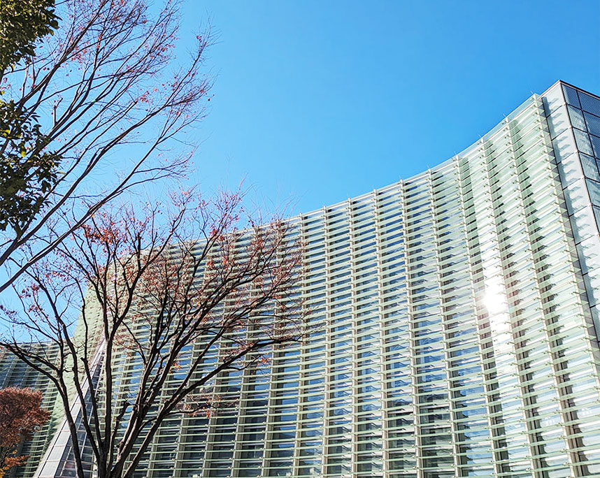 空と木々と美術館