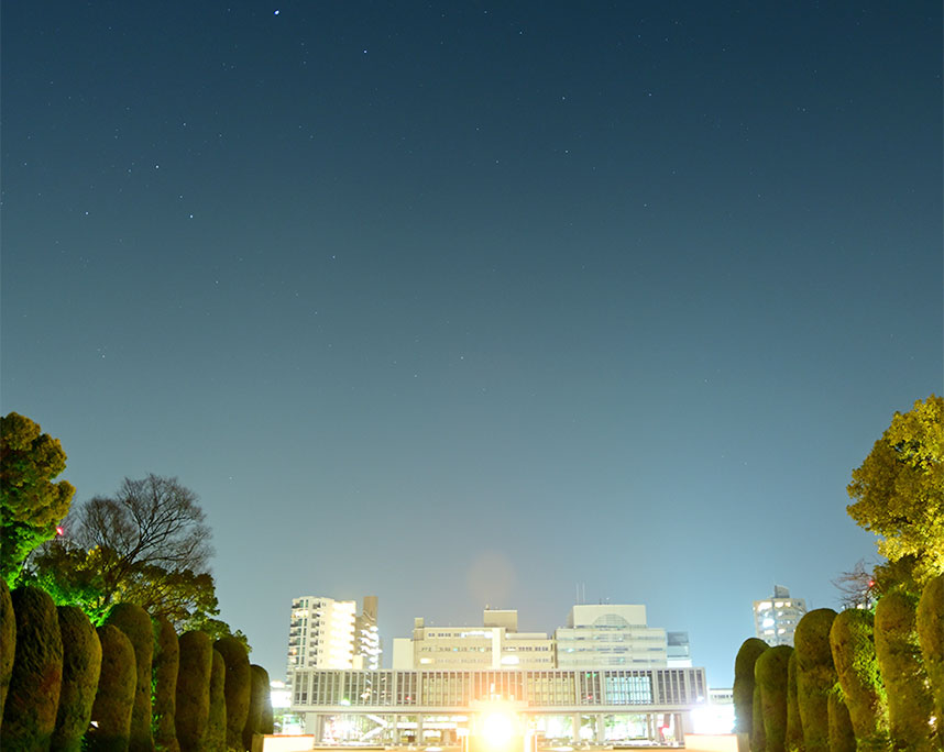 平和公園と冬の大三角