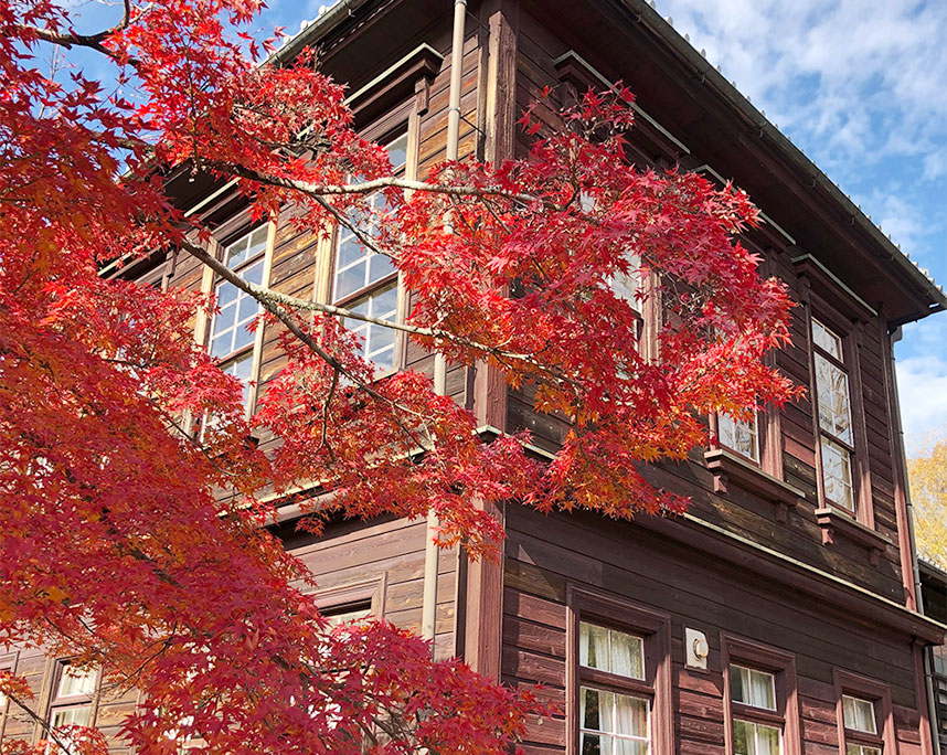 紅葉の穴場博物館明治村