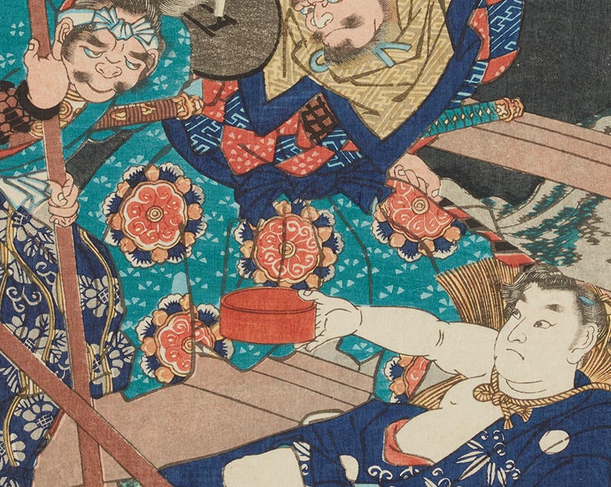 歌川芳艶「矢矧橋夜半落雁」