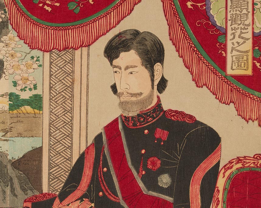楊洲周延「皇国貴顕観花之図」