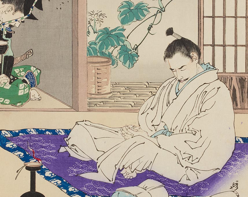 月百姿　おもひきや　雲ゐの秋のそらならて 秀次
