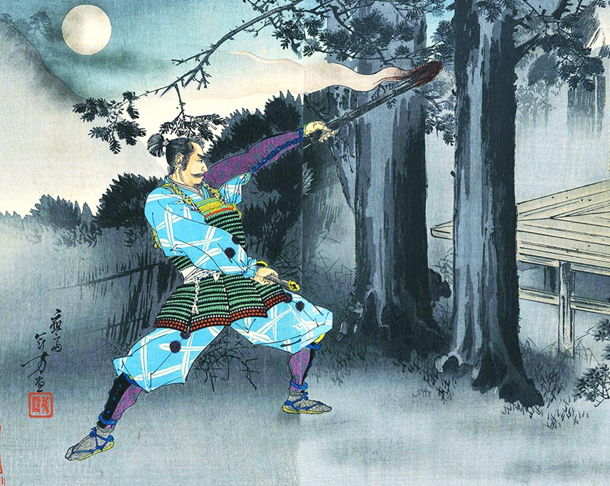年方 伊勢三郎御曹子見参之図 明治26年