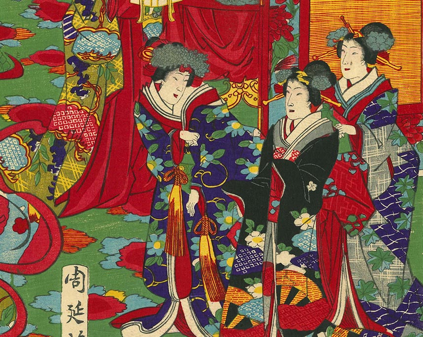楊洲周延「花之御所　御盃頂戴之図」