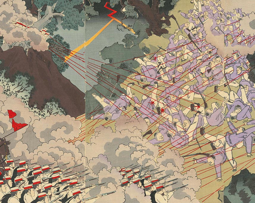 安達吟光『其八　牙山我兵勝利ヲ得ル』