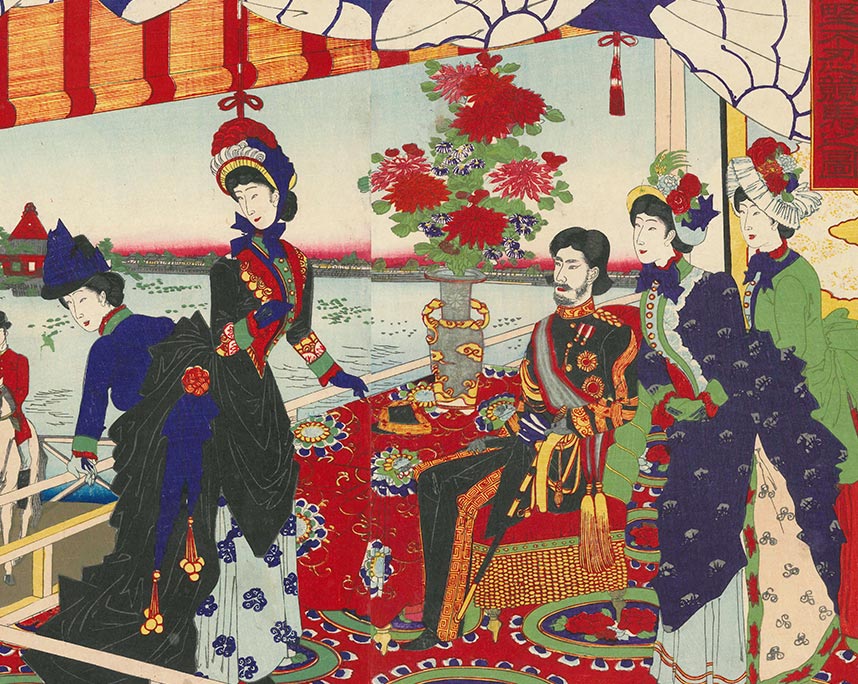 楊洲周延『上野不忍競馬之図』