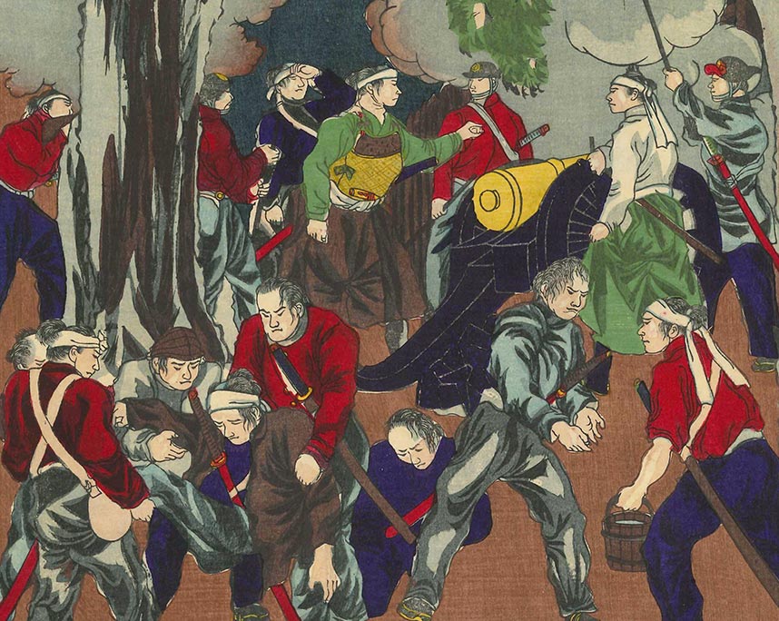 月岡芳年『諸国武者八景　日光今市』