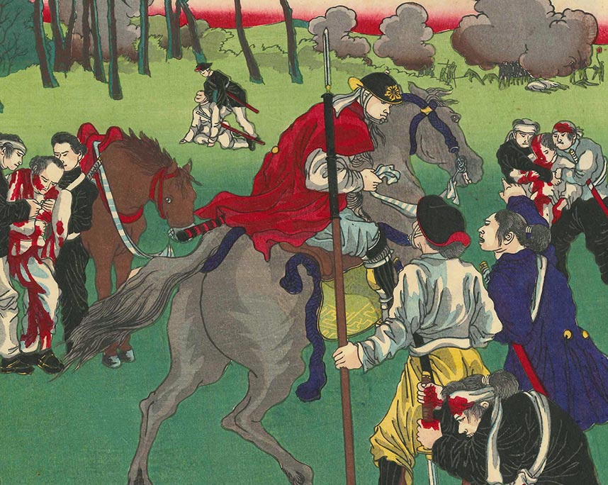月岡芳年『近世八戦争 会津勢至堂越』