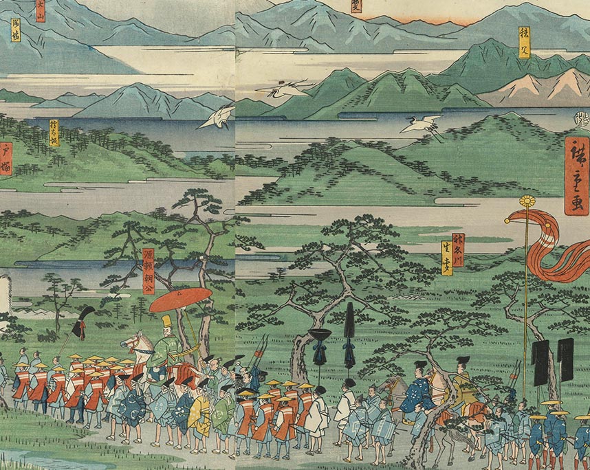 歌川広重（二代）『建久六年源頼朝卿上京之図』