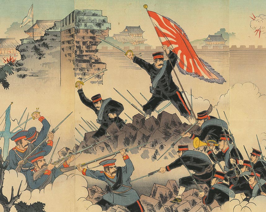 画狂人　日露戦争　我九連城之露軍ヲ攻撃