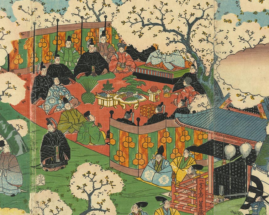 歌川芳盛「東山義政公吉野遊覧之図」