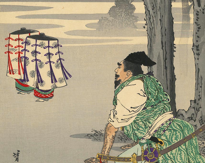 月岡芳年「月百姿　高倉月　長谷部信連」
