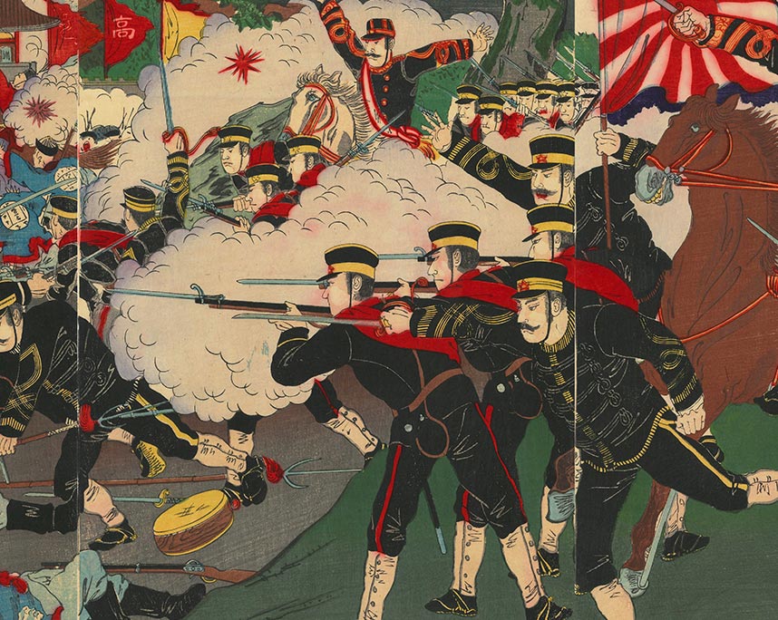 楊斎延一「九連城大激戦之図」
