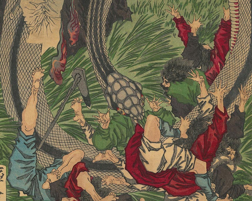 月岡芳年「大日本名将鑑　大将軍田道の霊」