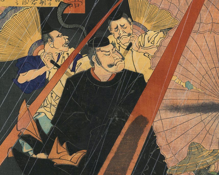 月岡芳年「和漢百物語　真柴大領久吉公」