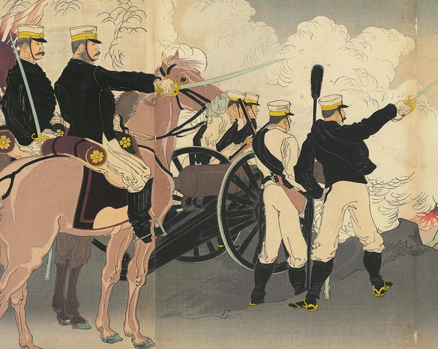 梧斎（右田年英）「平壌激戦我軍大捷之図 (日清戦争)」