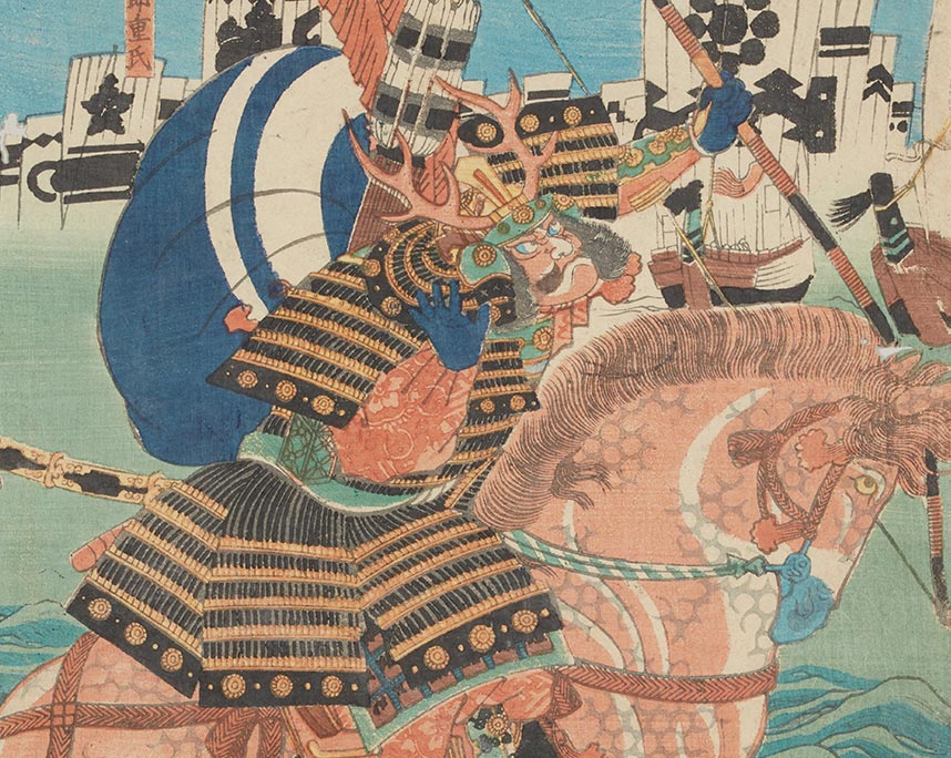 歌川芳虎「兵庫戦遠矢之図」
