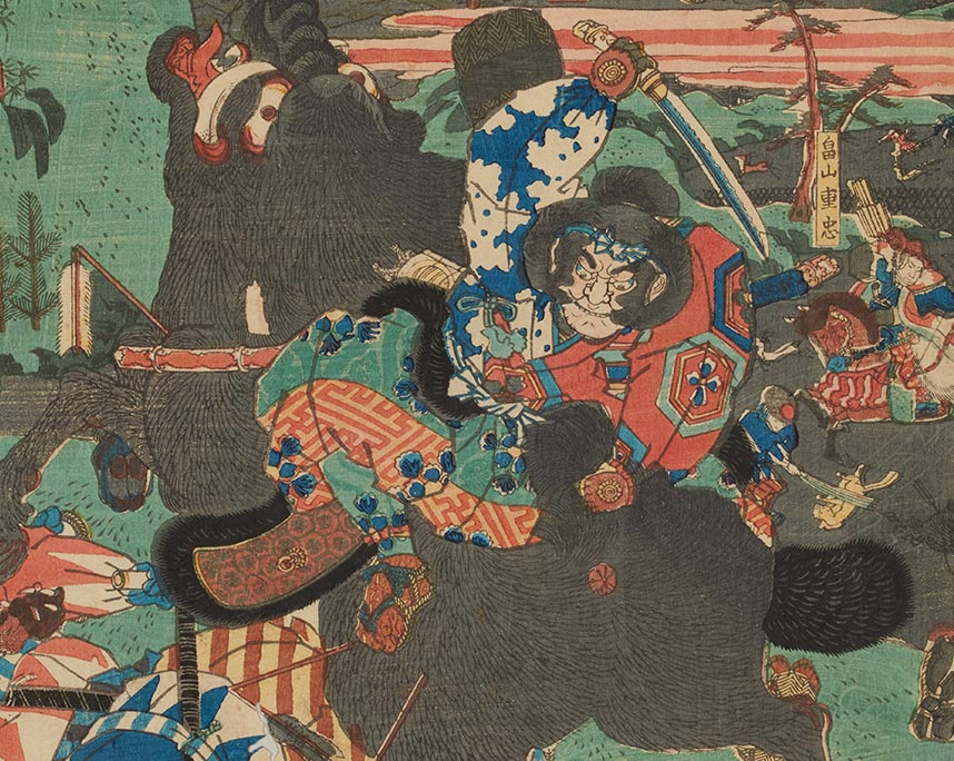 歌川国久「源頼朝公富士之裾野牧狩之図」