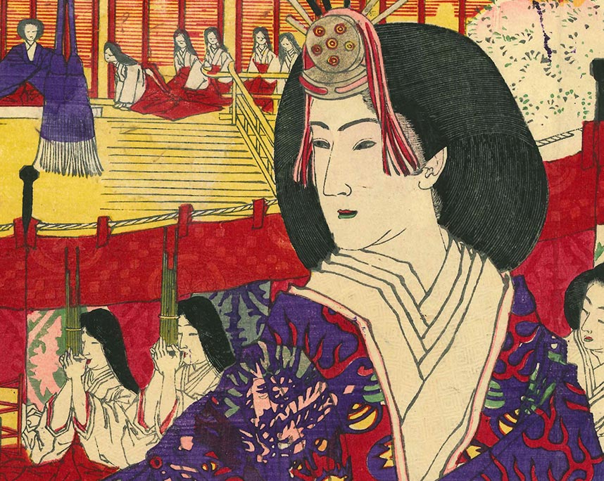 芳年　雛祭紫震殿舞楽ノ図