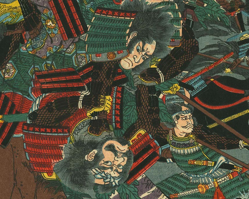 歌川芳員『太平記　錫ヶ瀧大合戦』