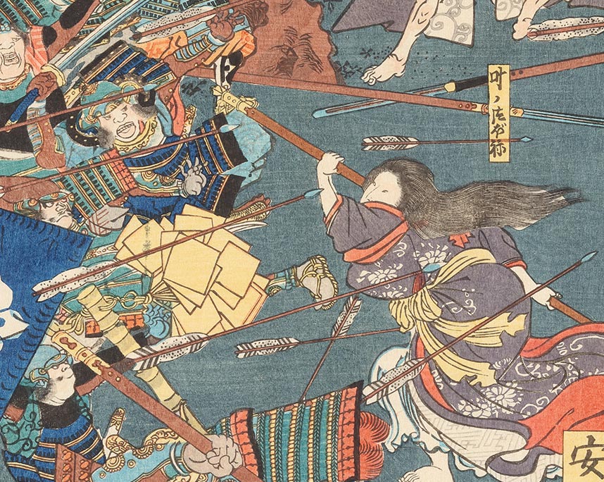 落合芳幾　太平記之内 本応寺大合戦之図