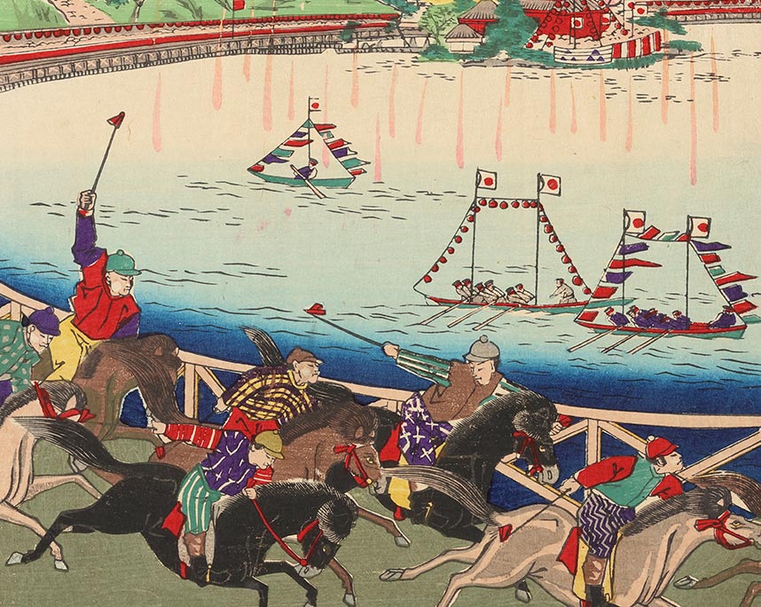 歌川国保『上野不忍大競馬之図』