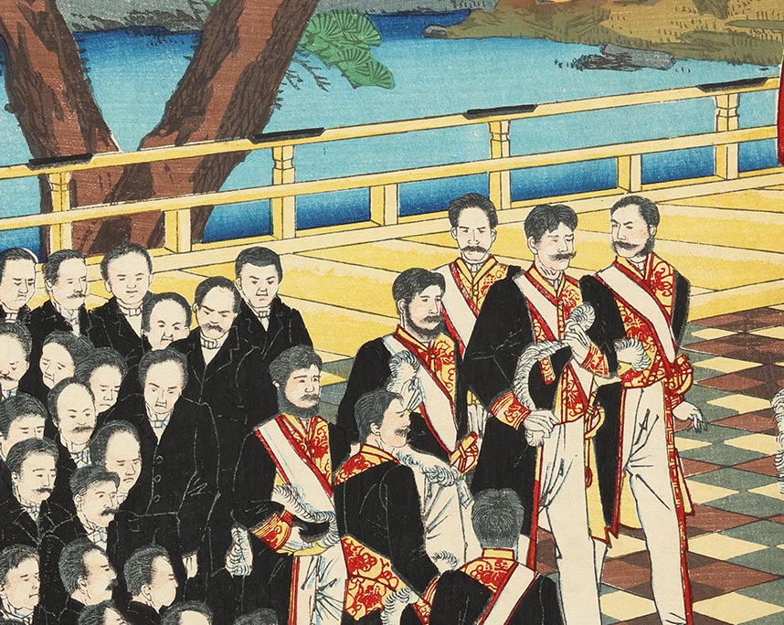 楊洲周延『帝国万歳憲法発布略図』