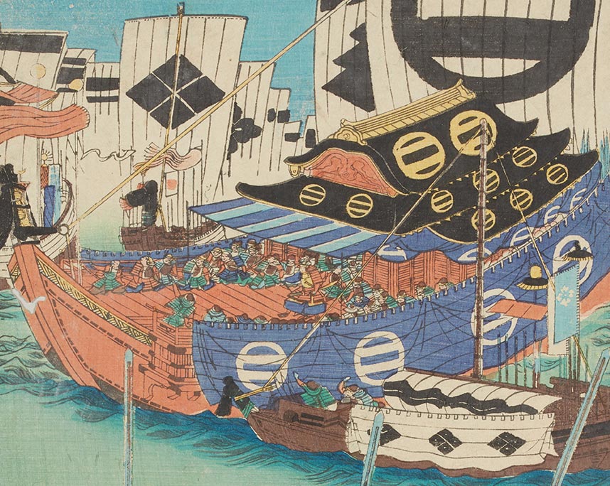 歌川芳虎「兵庫戦遠矢之図」