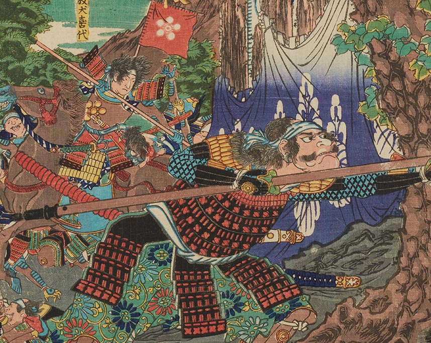 月岡芳年「桶狭間合戦　稲川義元朝臣陳没之図」
