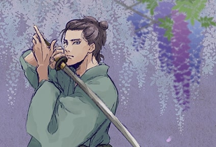 武士と藤の花／まり さん